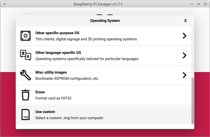 Scroll to the bottom option, , and click it. Navigate to and select your  file.