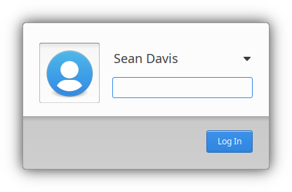 A screenshot of the LightDM GTK Greeter login window.