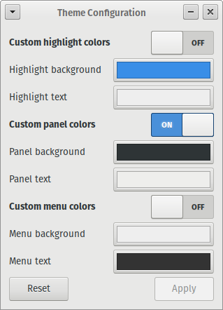 The GTK Theme Configuration dialog demonstrates available configuration options.