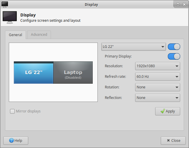 The September Xubuntu development update features an upgraded display settings dialog.