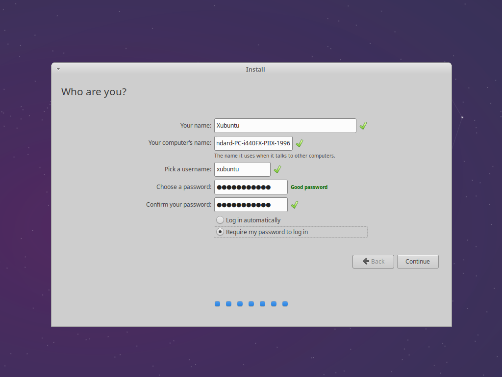 Finally, enter your name, computer name, and login details.