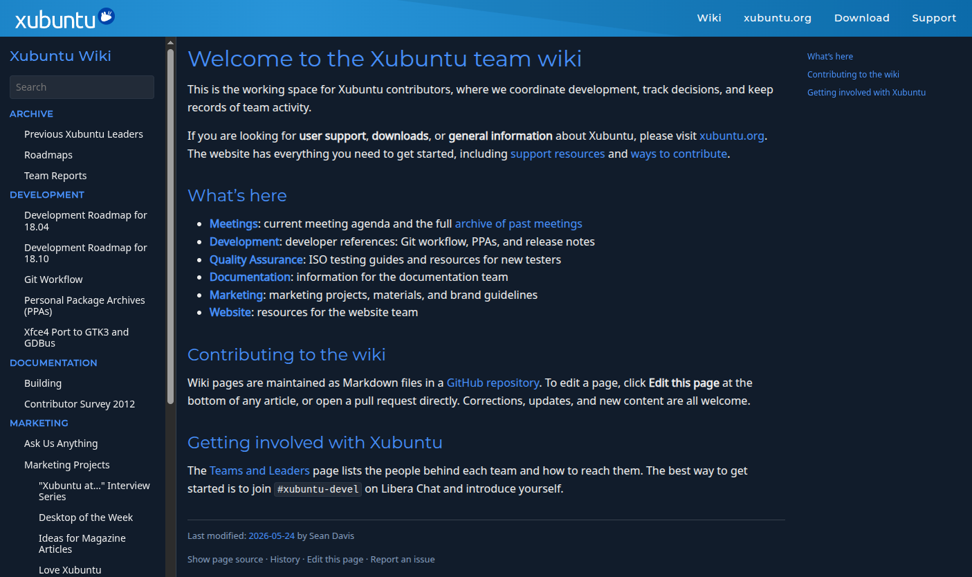 The in-development Hugo-powered Xubuntu Wiki